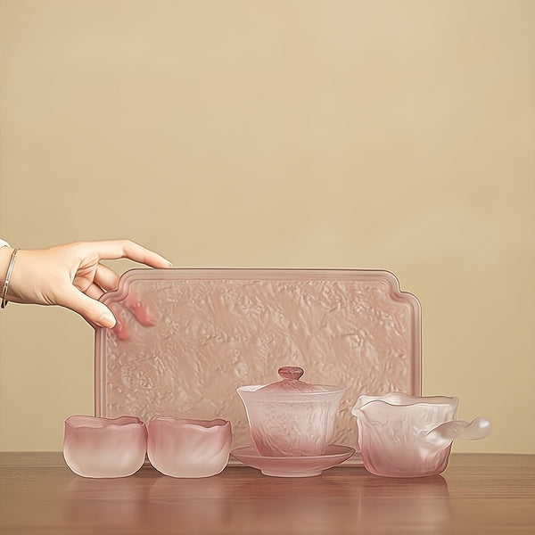 Chinese Iridescent Kung Fu Tea Set – Gaiwan, Pitcher, 2 Cups & Tray
